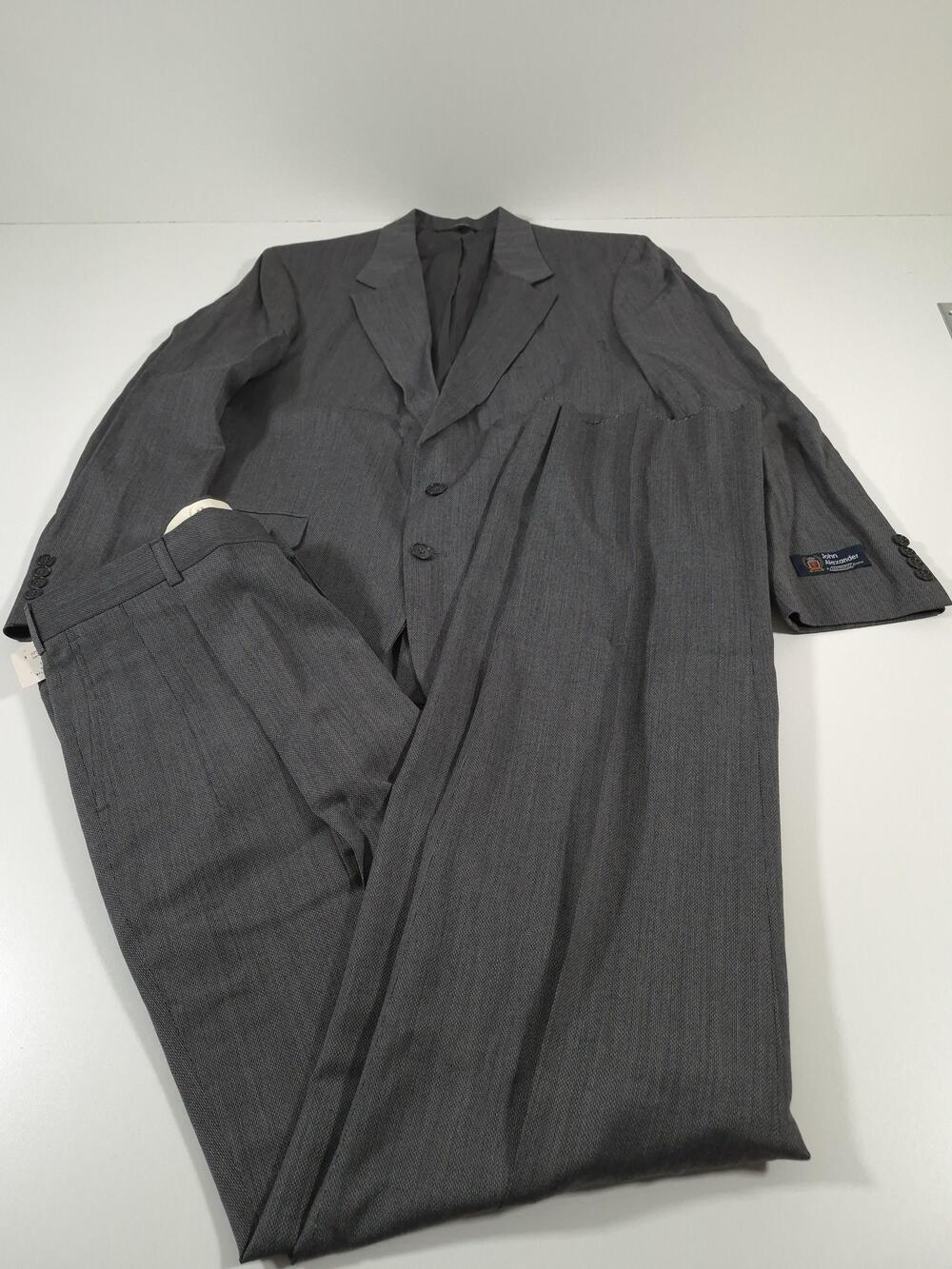 VTG John Alexander Suit Mens 44 Gray Worsted Wool 2 Piece 39x36 USA NWT
